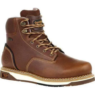 Georgia Men's AMP LT Wedge Soft Toe Waterproof Work Boot - Brown - GB00350